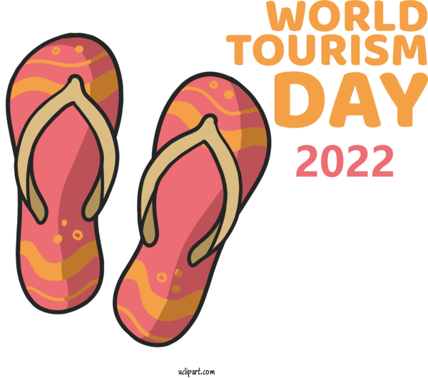 Free Holidays Flip Flops Shoe Logo For 2022 World Tourism Day Clipart Transparent Background