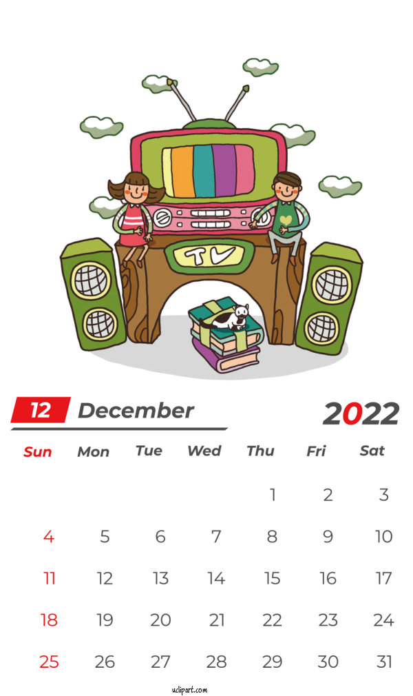 Free Holidays Cartoon Drawing Animation For December 2022 Calendar Clipart Transparent Background