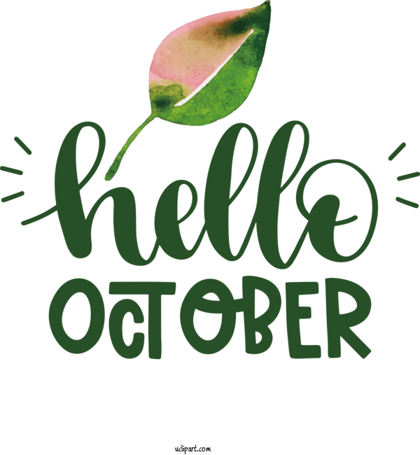 Free Holidays Logo Natural Food Superfood For Hello October Clipart Transparent Background