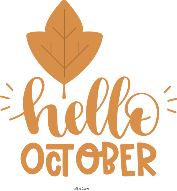 Free Holidays Leaf Logo Commodity For Hello October Clipart Transparent Background