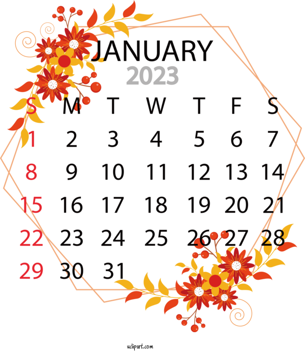 Free Holidays Drawing Painting Visual Arts For 2023 January Calendar Clipart Transparent Background