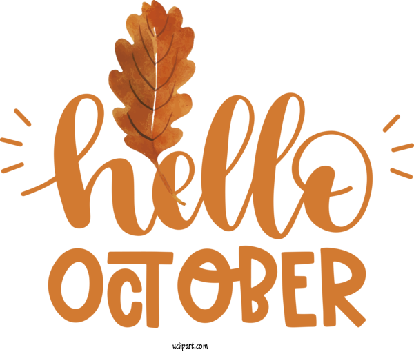 Free Holidays Flower Logo Commodity For Hello October Clipart Transparent Background