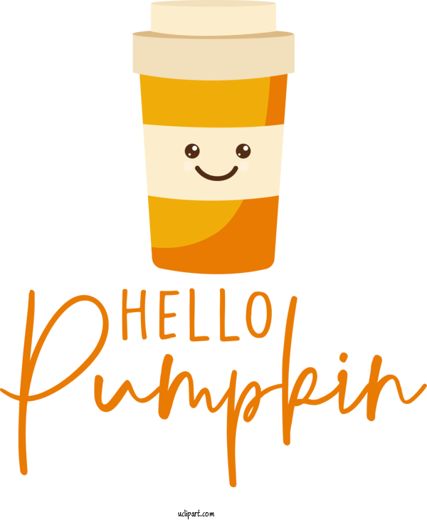 Free Holidays Logo Yellow Design For HELLO PUMPKIN Clipart Transparent Background