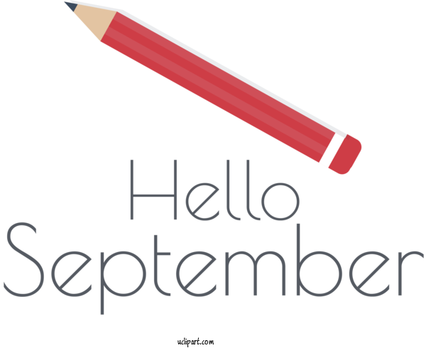Free Holidays Logo  Font For Hello September Clipart Transparent Background
