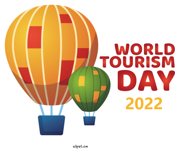 Free Holidays Hot Air Balloon Balloon Hot For 2022 World Tourism Day Clipart Transparent Background