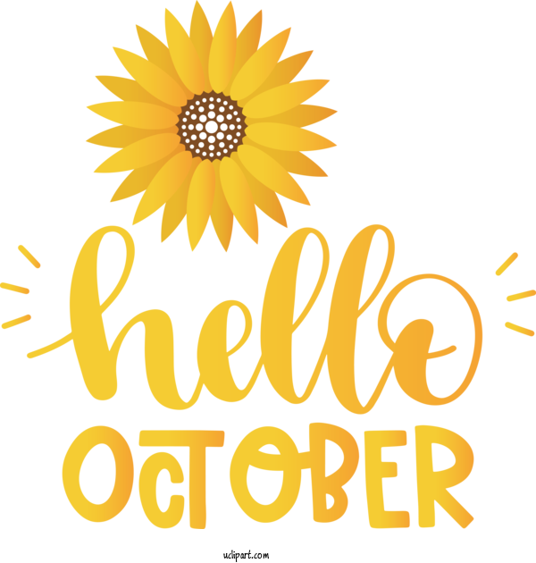 Free Holidays Chrysanthemum Logo For Hello October Clipart Transparent Background