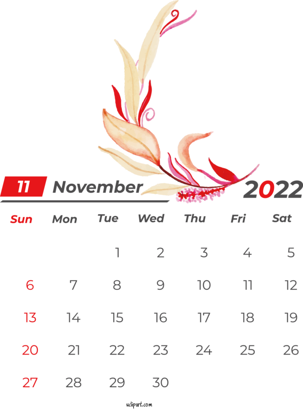 Free Holidays Calendar Thanksgiving Drawing For November 2022 Calendar Clipart Transparent Background