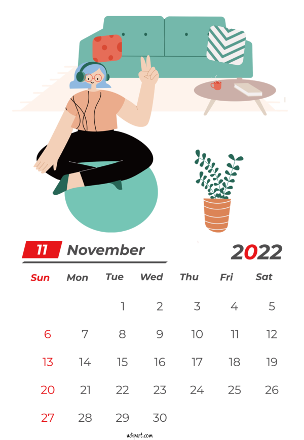Free Holidays Shoe Computer Keyboard Computer For November 2022 Calendar Clipart Transparent Background