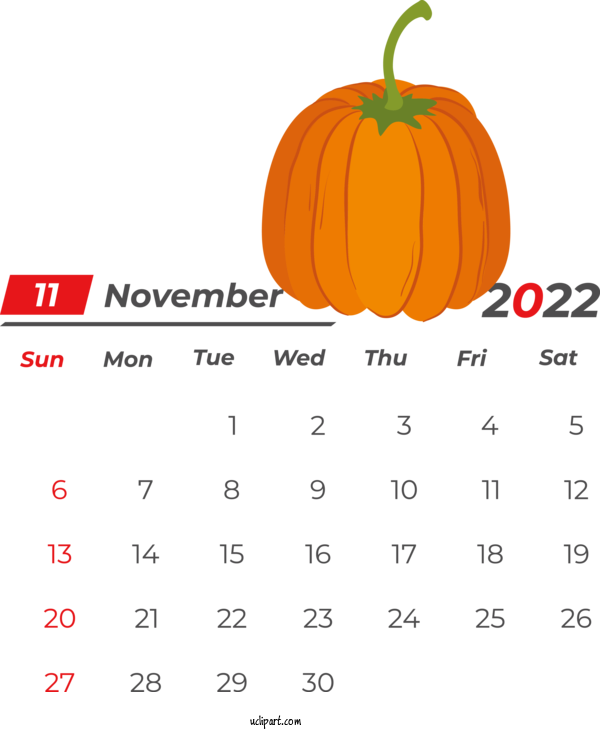 Free Holidays Calendar 2022 Drawing For November 2022 Calendar Clipart Transparent Background