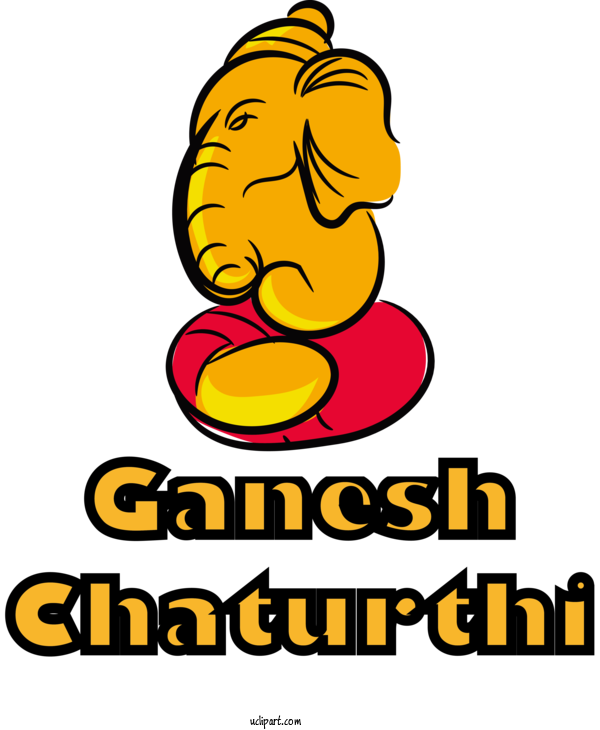 Free Holidays Human Cartoon Yellow For Ganesh Chaturthi Clipart Transparent Background