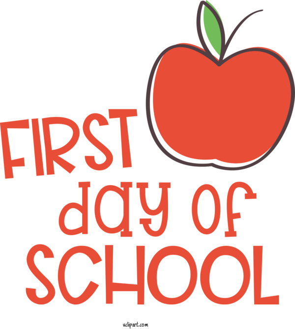 Free Holidays Logo Line Text For First Day Of School Clipart Transparent Background
