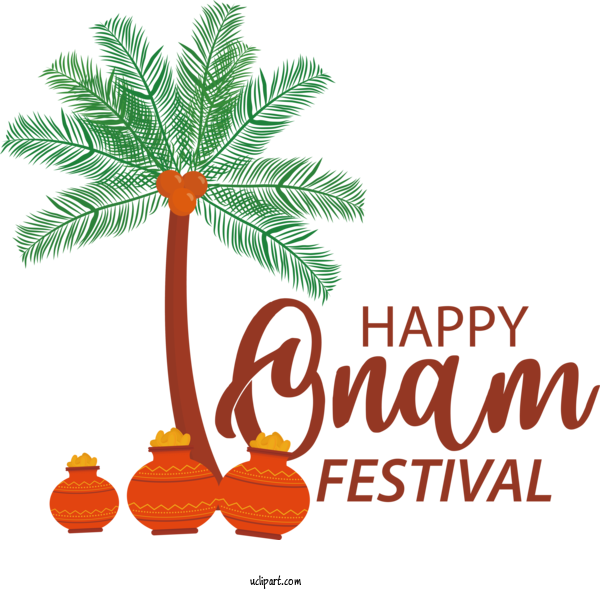 Free Holidays Festival Drawing Palms For Onam Festival Clipart Transparent Background