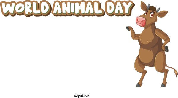 Free Holidays Cartoon Drawing Dairy Cattle For World Animal Day Clipart Transparent Background