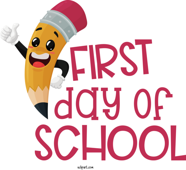 Free Holidays Logo Text Line For First Day Of School Clipart Transparent Background