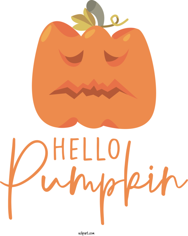 Free Holidays Pumpkin Logo Cartoon For HELLO PUMPKIN Clipart Transparent Background