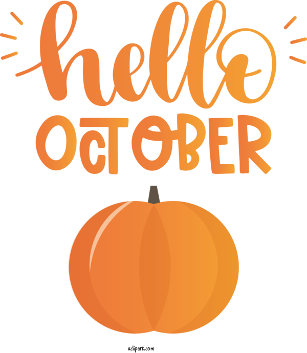 Free Holidays Pumpkin Logo Line For Hello October Clipart Transparent Background