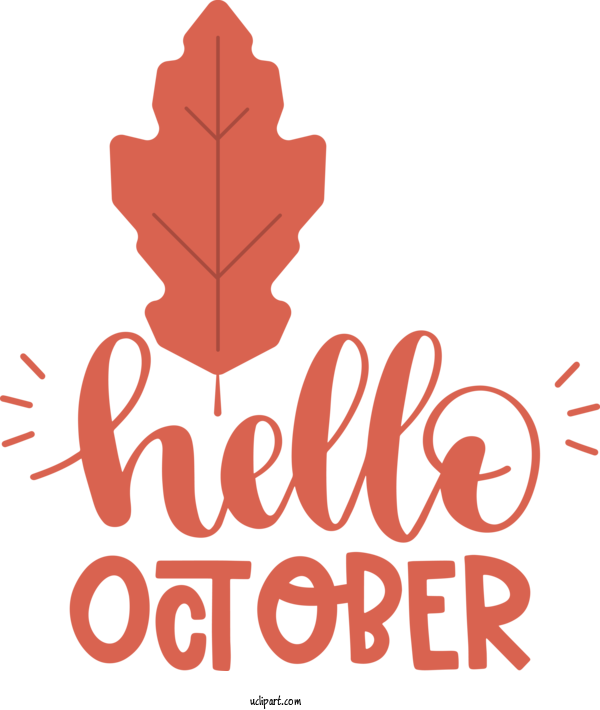 Free Holidays Leaf Logo Tree For Hello October Clipart Transparent Background