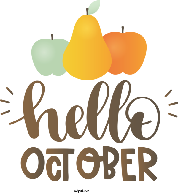 Free Holidays Logo Natural Food Local Food For Hello October Clipart Transparent Background
