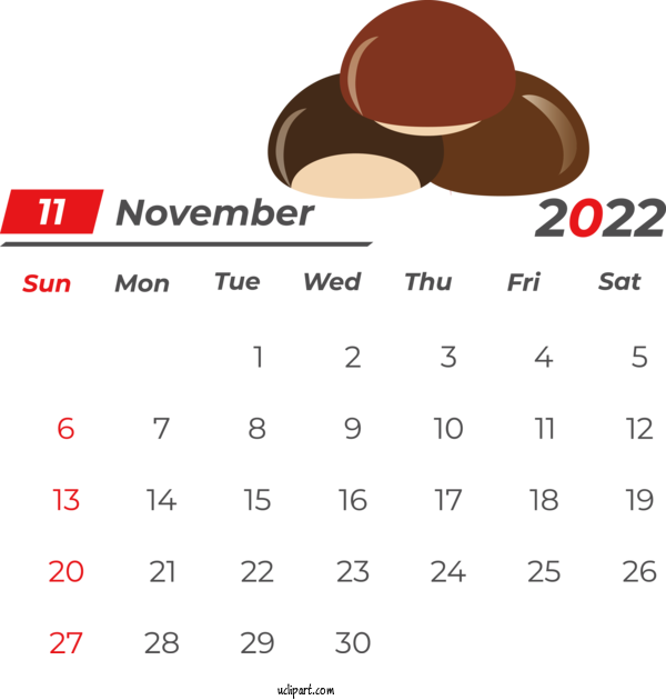 Free Holidays Calendar Design Line For November 2022 Calendar Clipart Transparent Background