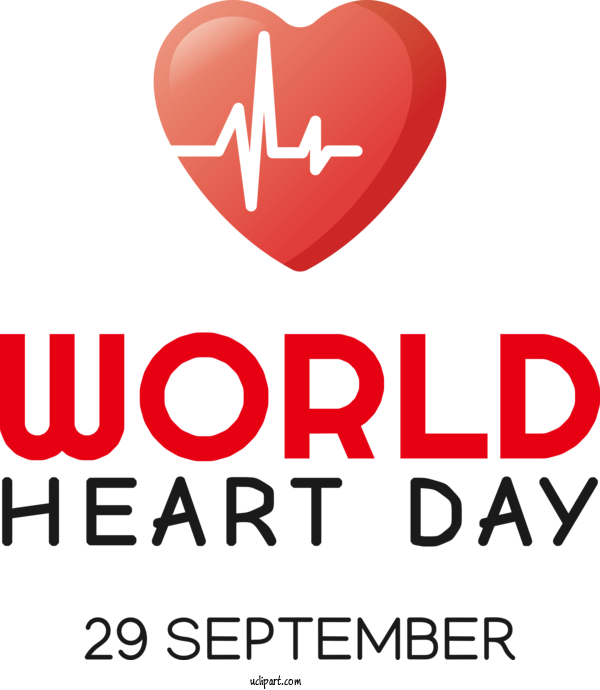 Free Holidays Heart Logo World Heart Day For World Heart Day Clipart Transparent Background