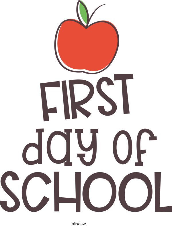 Free Holidays Logo Line Text For First Day Of School Clipart Transparent Background