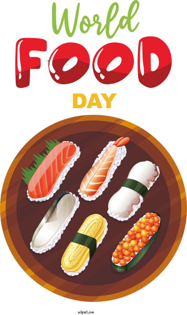 Free Holidays Japanese Cuisine Sushi Sashimi For World Food Day Clipart Transparent Background