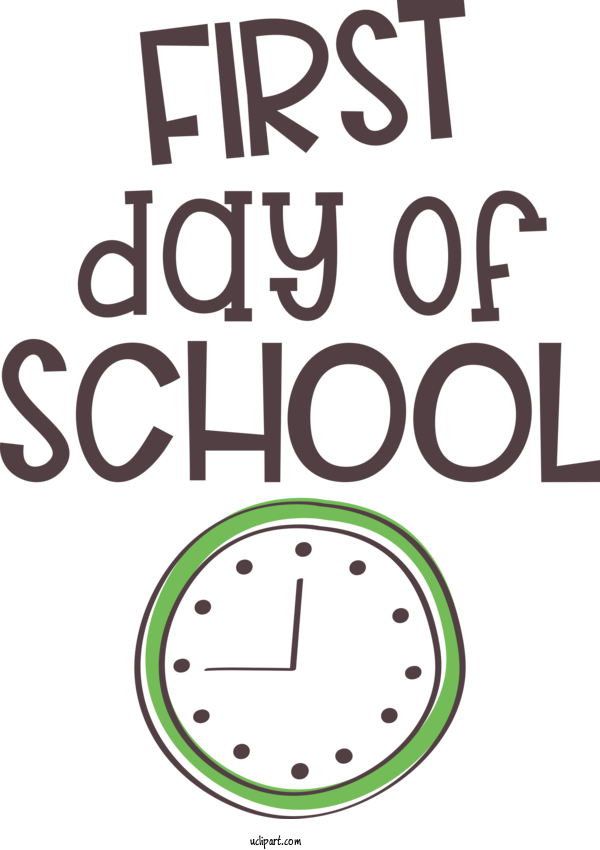 Free Holidays Clock Number Logo For First Day Of School Clipart Transparent Background