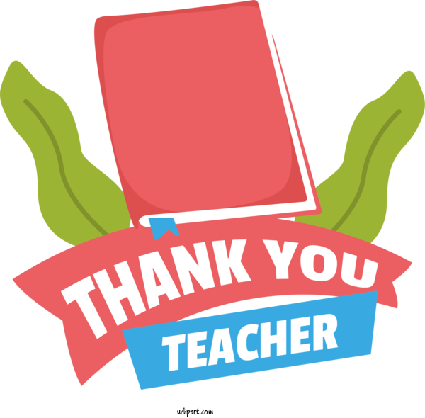 Free Holidays Design Logo Text For Thank You Teacher Clipart Transparent Background