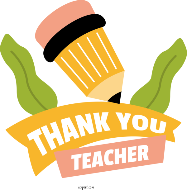 Free Holidays Logo Design Yellow For Thank You Teacher Clipart Transparent Background