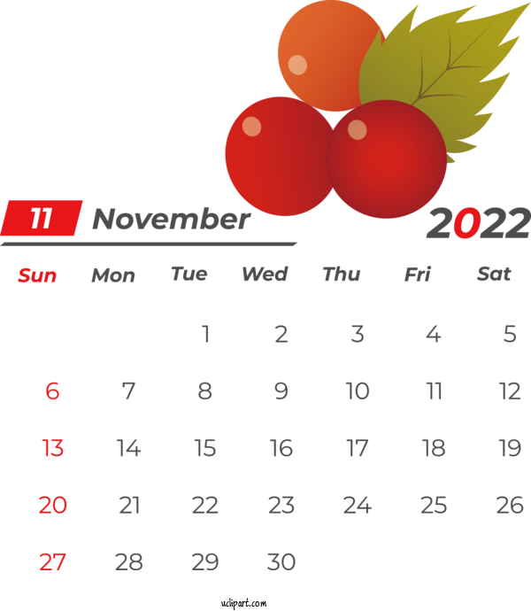 Free Holidays Calendar ICONS 2022 For November 2022 Calendar Clipart Transparent Background