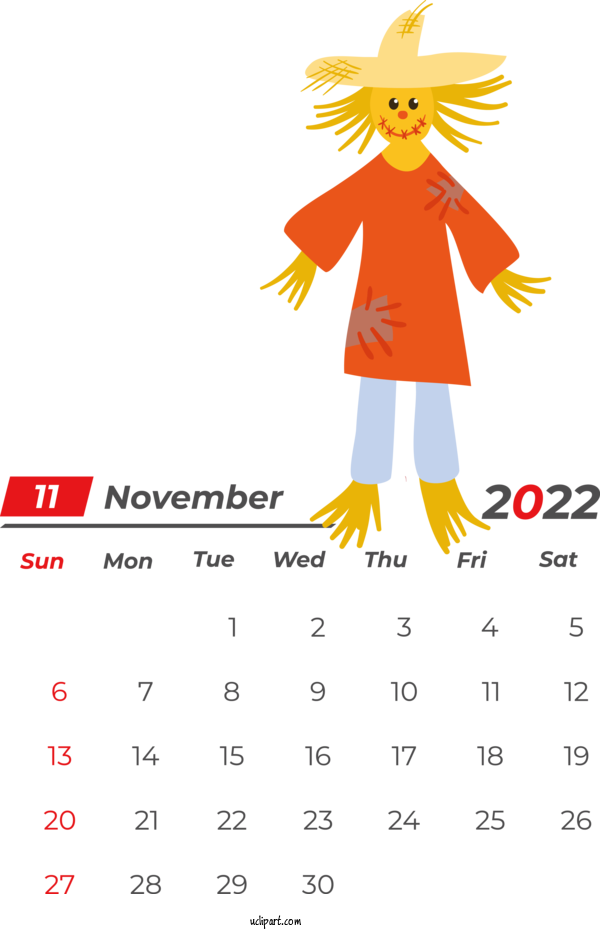 Free Holidays Drawing Cartoon Painting For November 2022 Calendar Clipart Transparent Background