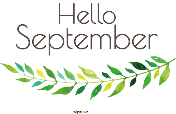 Free Holidays Leaf Flower Petal For Hello September Clipart Transparent Background