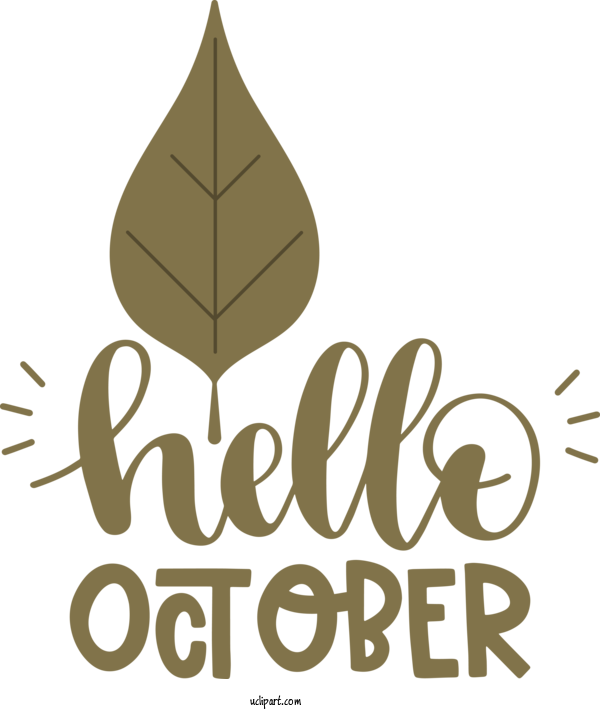 Free Holidays Leaf Logo Design For Hello October Clipart Transparent Background