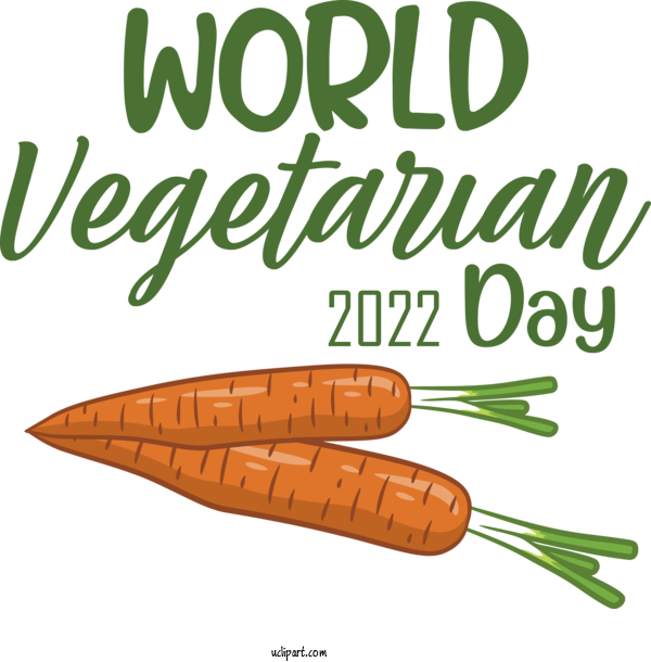 Free Holidays Vegetable Carrot Line For World Vegetarian Day Clipart Transparent Background