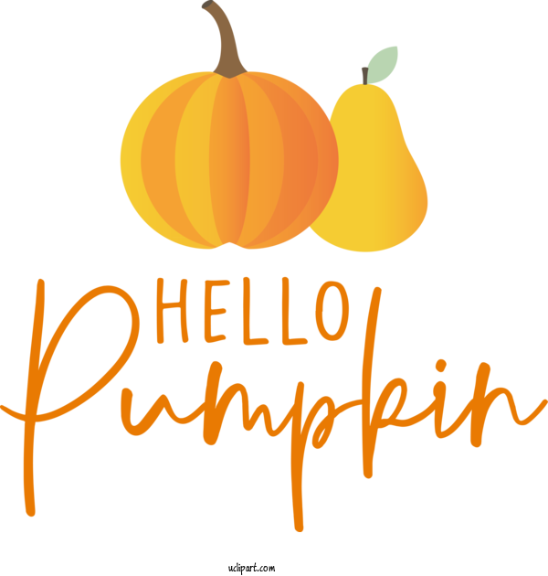 Free Holidays Pumpkin  Squash For HELLO PUMPKIN Clipart Transparent Background