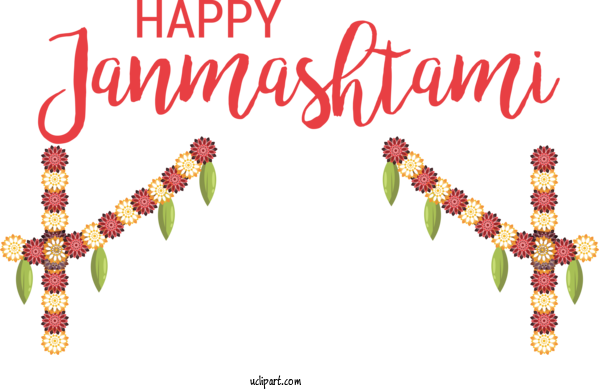 Free Holidays Flower Drawing Petal For Krishna Janmashtami Clipart Transparent Background