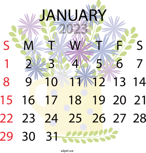 Free Holidays Calendar October 2023 For 2023 January Calendar Clipart Transparent Background