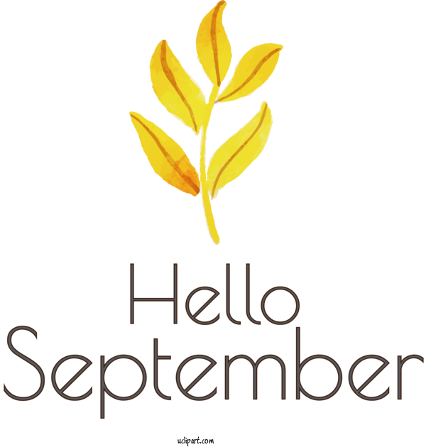 Free Holidays Plant Stem Flower Leaf For Hello September Clipart Transparent Background