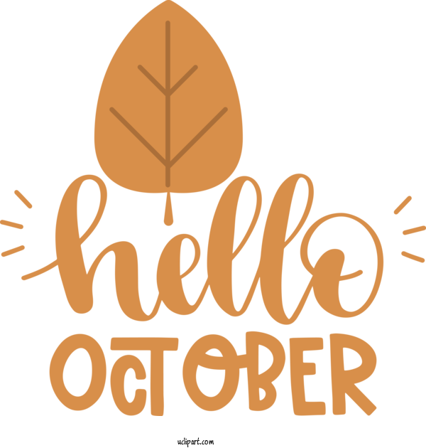 Free Holidays Logo Commodity Goods For Hello October Clipart Transparent Background