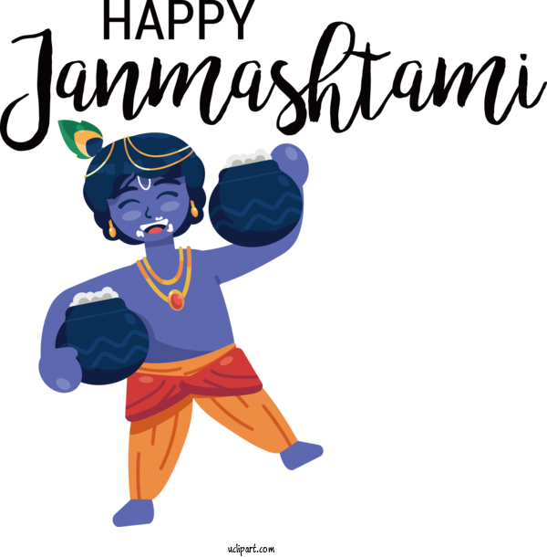 Free Holidays Drawing Design Poster For Krishna Janmashtami Clipart Transparent Background
