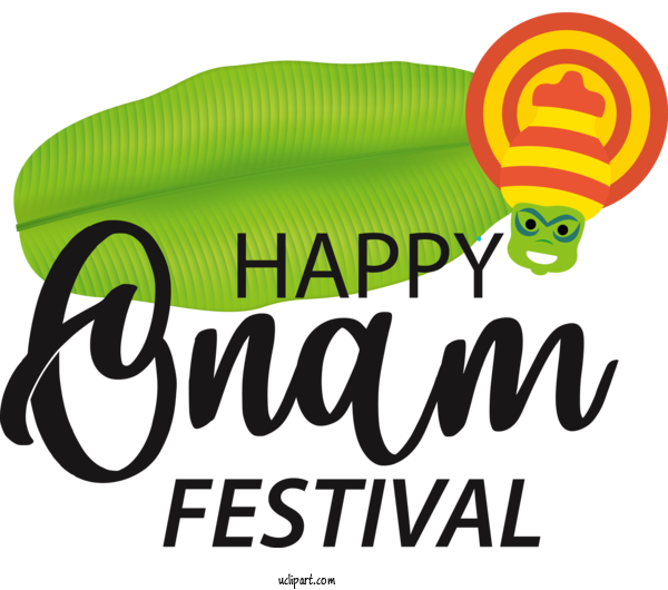 Free Holidays Logo Design Text For Onam Festival Clipart Transparent Background
