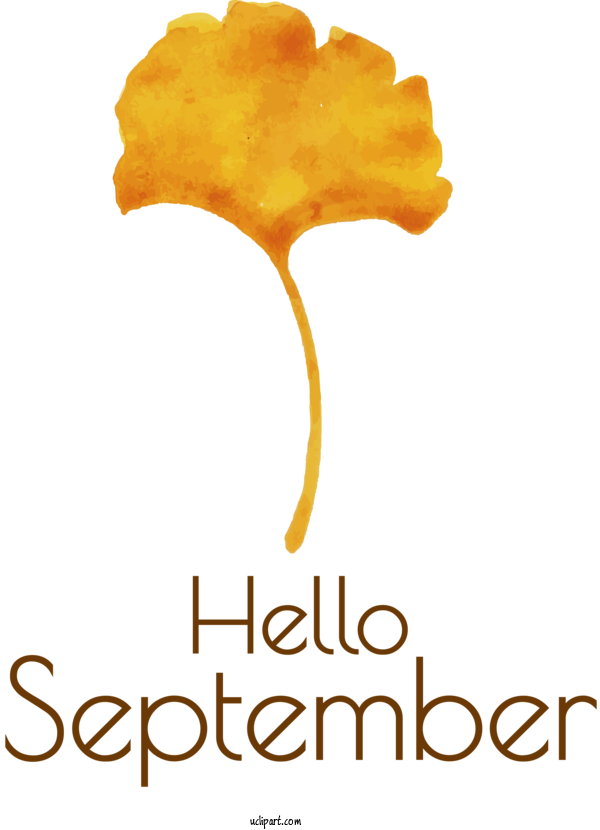 Free Holidays Font Text Tree For Hello September Clipart Transparent Background