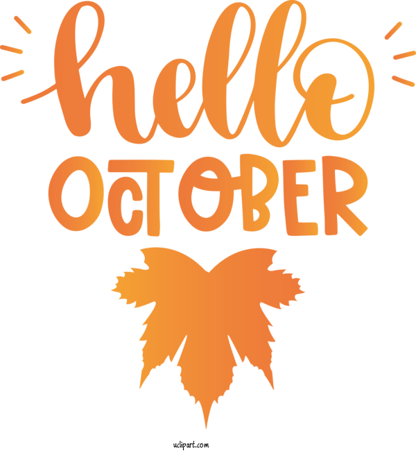 Free Holidays Leaf Logo Tree For Hello October Clipart Transparent Background