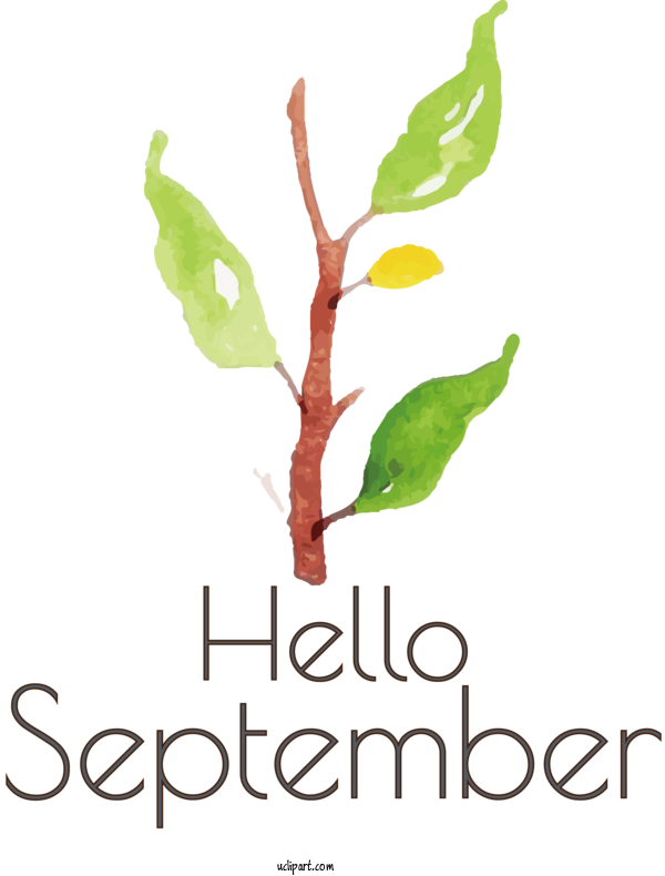 Free Holidays Drawing Painting Watercolor Painting For Hello September Clipart Transparent Background