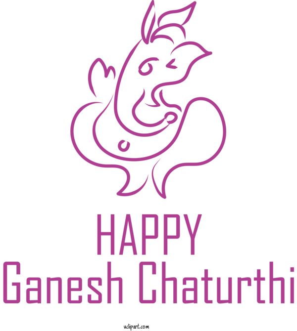 Free Holidays Cartoon Violet Logo For Ganesh Chaturthi Clipart Transparent Background