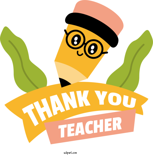 Free Holidays Human Logo Cartoon For Thank You Teacher Clipart Transparent Background