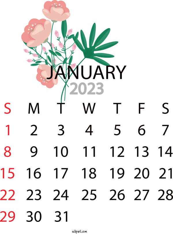 Free Holidays Calendar Month 2021 For 2023 January Calendar Clipart Transparent Background