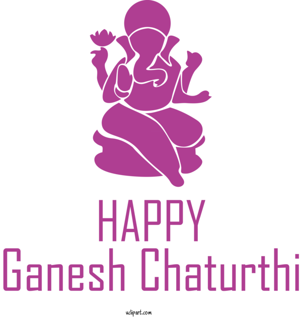 Free Holidays Design Logo Violet For Ganesh Chaturthi Clipart Transparent Background