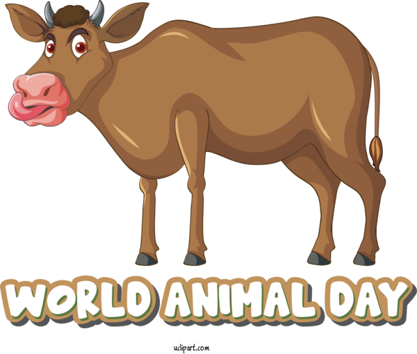 Free Holidays Beef Cartoon Livestock For World Animal Day Clipart Transparent Background