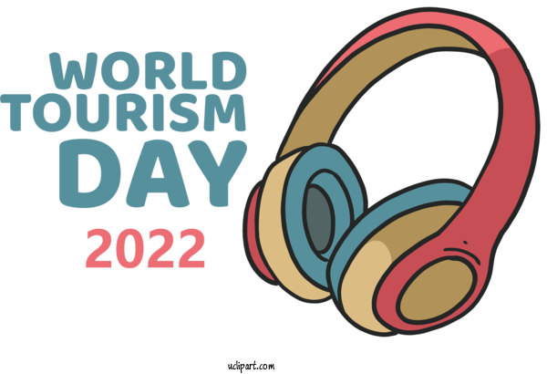 Free Holidays Headphones Logo Cartoon For 2022 World Tourism Day Clipart Transparent Background